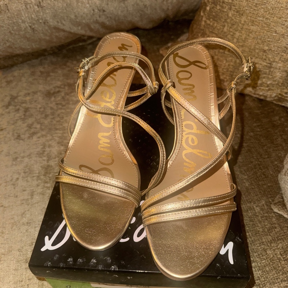 Sam Edelman Metallic Gold Heels